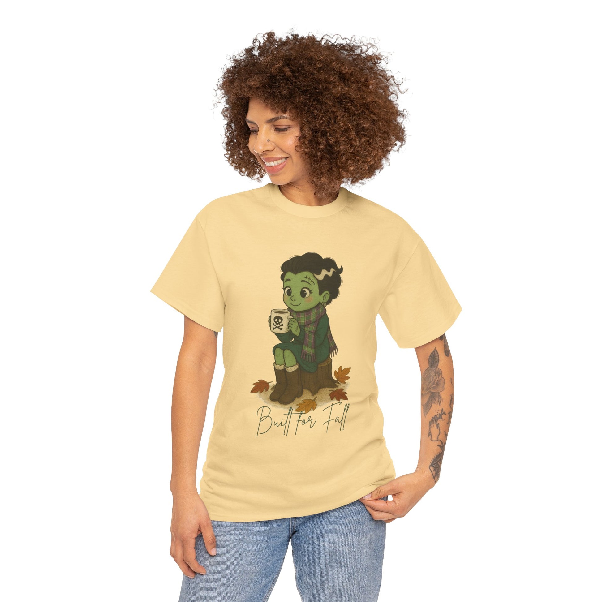 Frankie Loves Fall Tee- Autumn Vibes Unisex Tee with Cute Character, Fall Shirt, Halloween Apparel, Graphic Tee, Cozy Gift