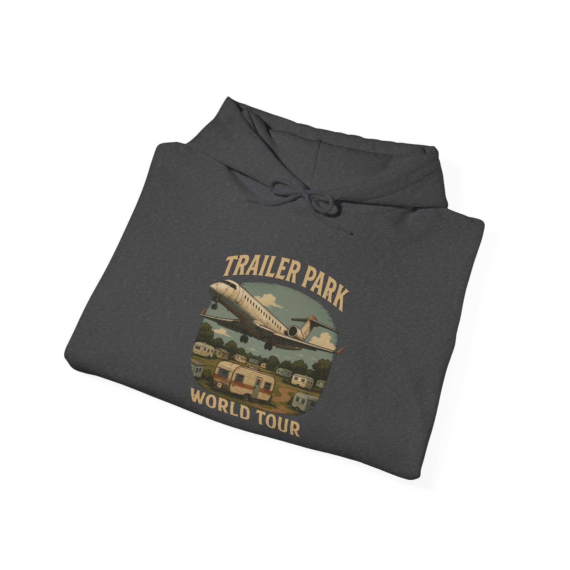 Trailer Park World Tour Unisex Hoodie, Cozy Sweatshirt for Travelers, Fun Gift for Regional Airline Lovers