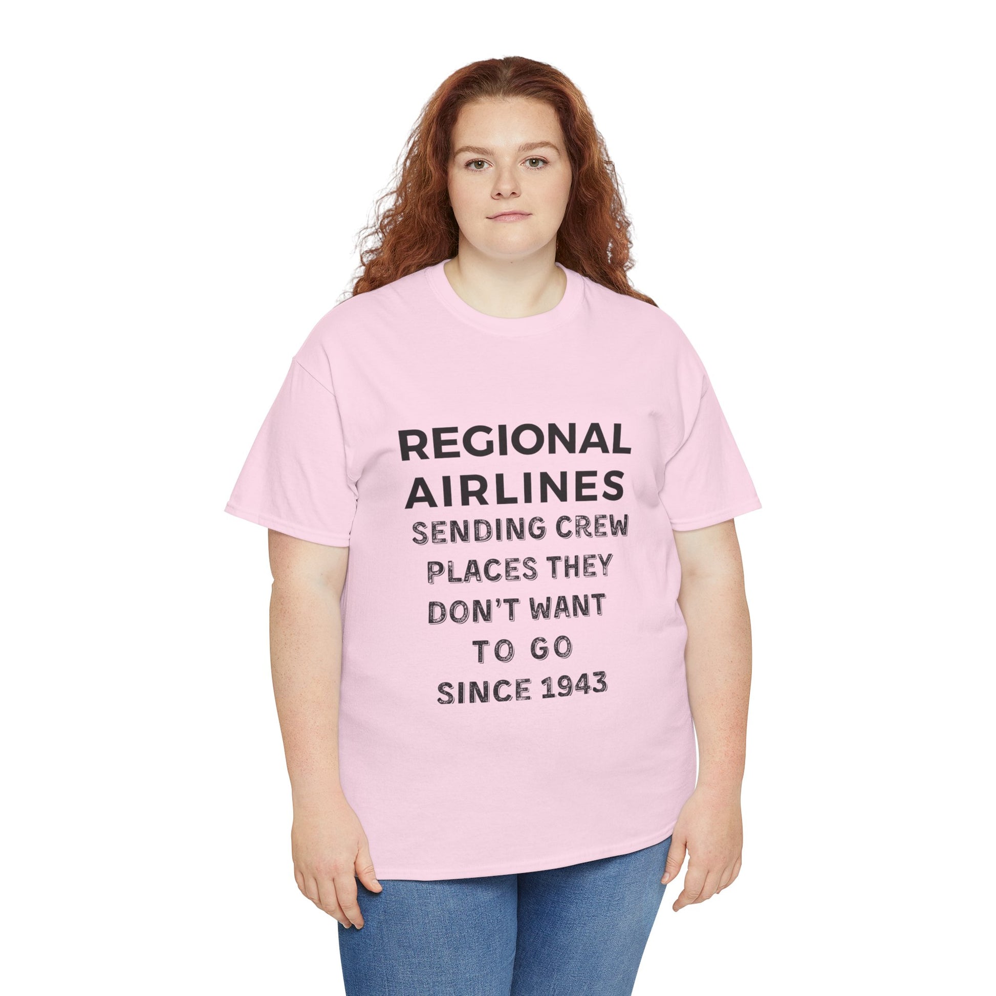 Regional Airlines light colors Unisex Heavy Cotton Tee with Airline Crew Humor, Pilot Gift, Aviation T-Shirt, Travel Lover Tee, Funny Crew Shirt