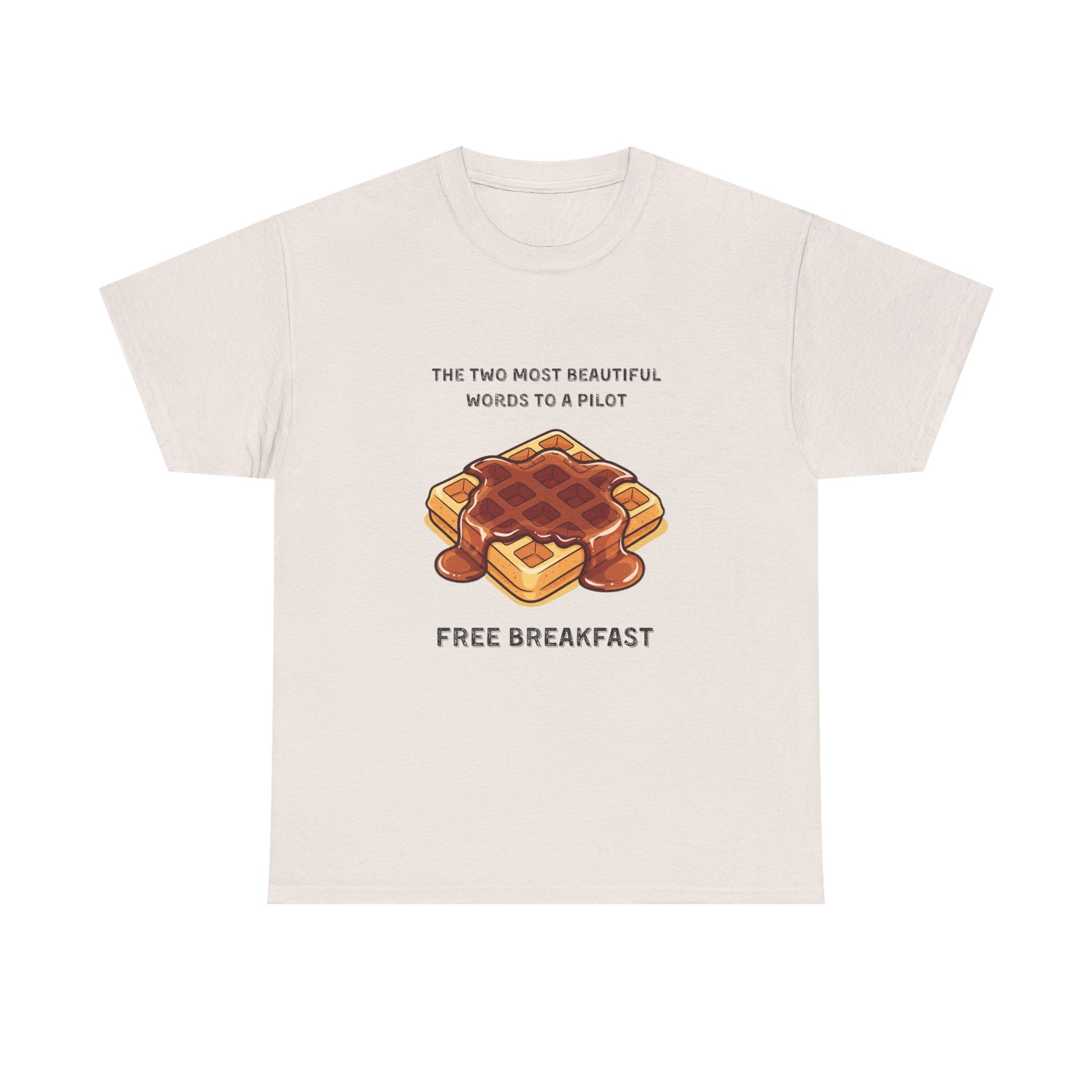 Free Breakfast Cotton Tee, Funny Breakfast Shirt, Unisex Gift,  Pilot Humor, Cute Food Tee