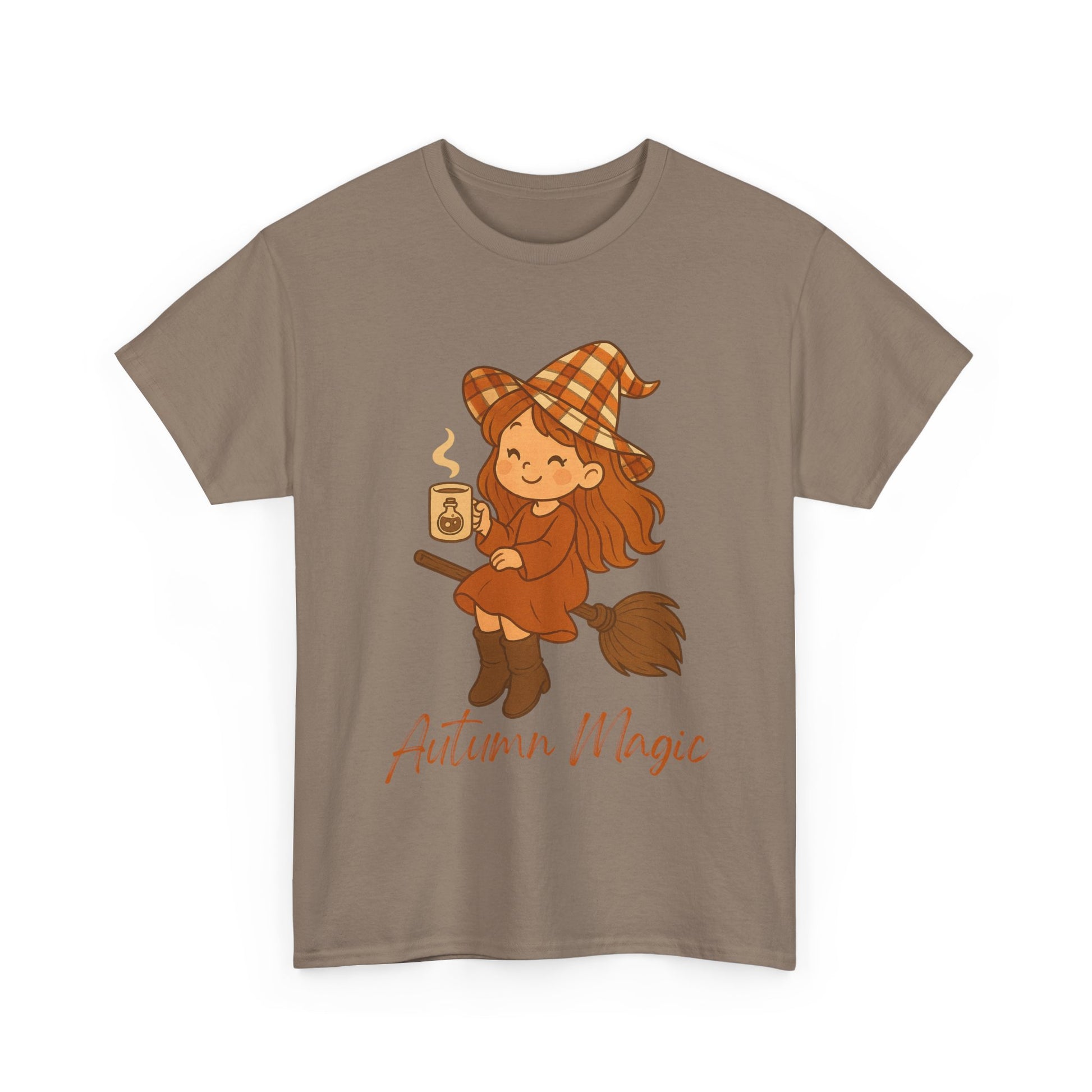 Autumn Magic Witch Tee - Cozy Fall Unisex Cotton T-Shirt, Perfect for Halloween, Pumpkin Spice Lovers, Casual Chill Days, Gift for Witches