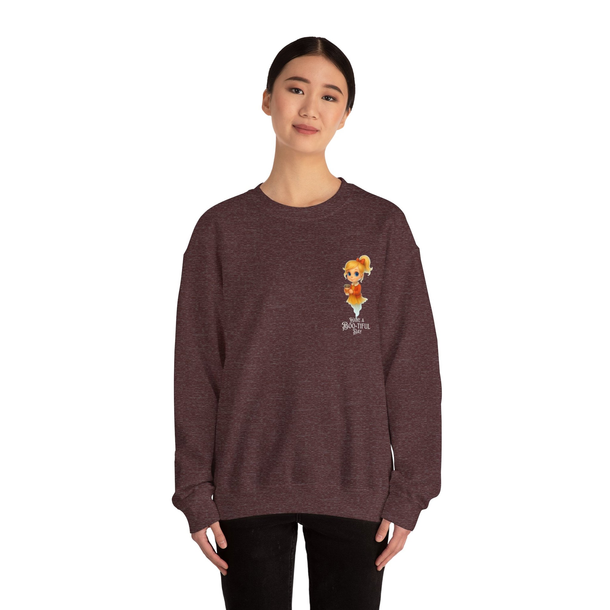 Boo-tiful Day Sweatshirt, Cute Cartoon Animal Sweatshirt, Cozy Crewneck, Gift for Animal Lovers, Fall Fashion, Kids & Adults Sweater