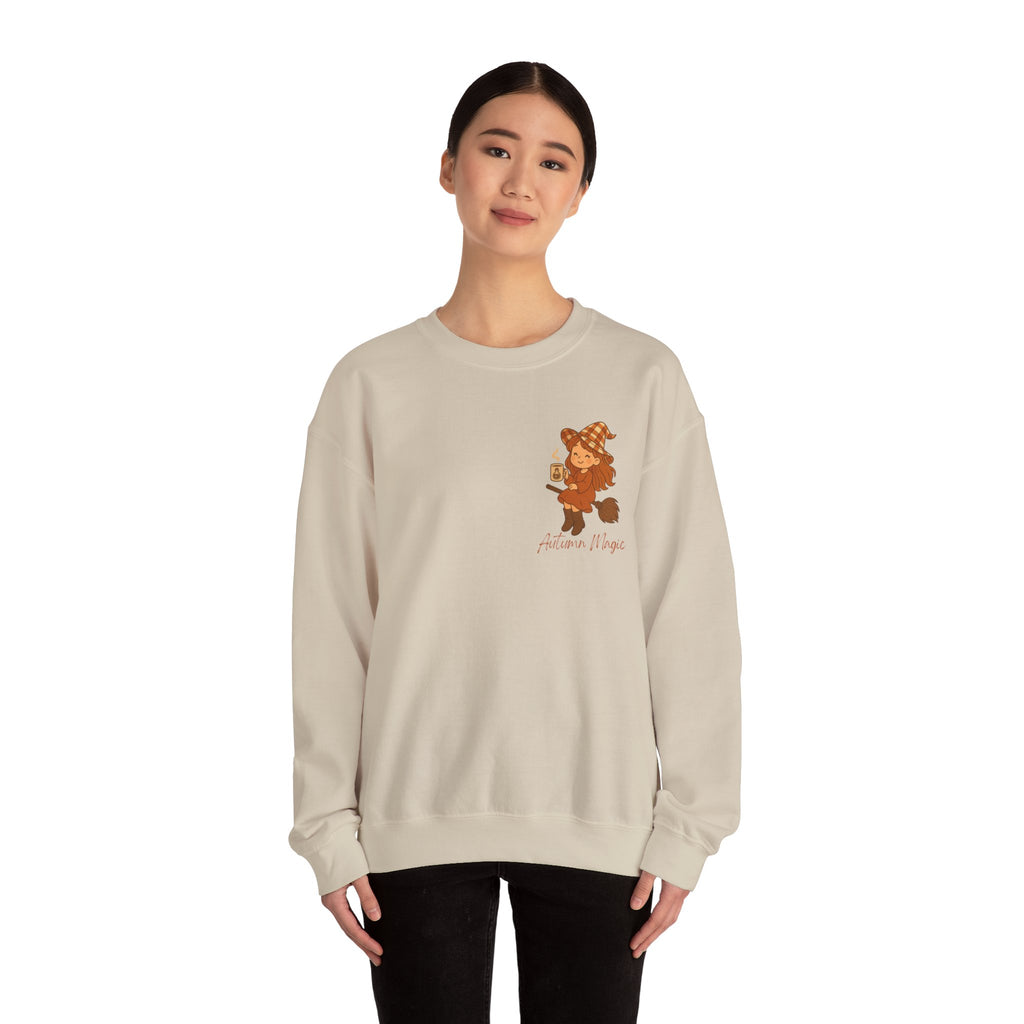 Autumn Magic- Autumn Vibes Unisex Crewneck Sweatshirt - Cozy Fall Fashion, Halloween Gift, Seasonal Layering, Sweater Weather Essential, Cute Sweatshirt