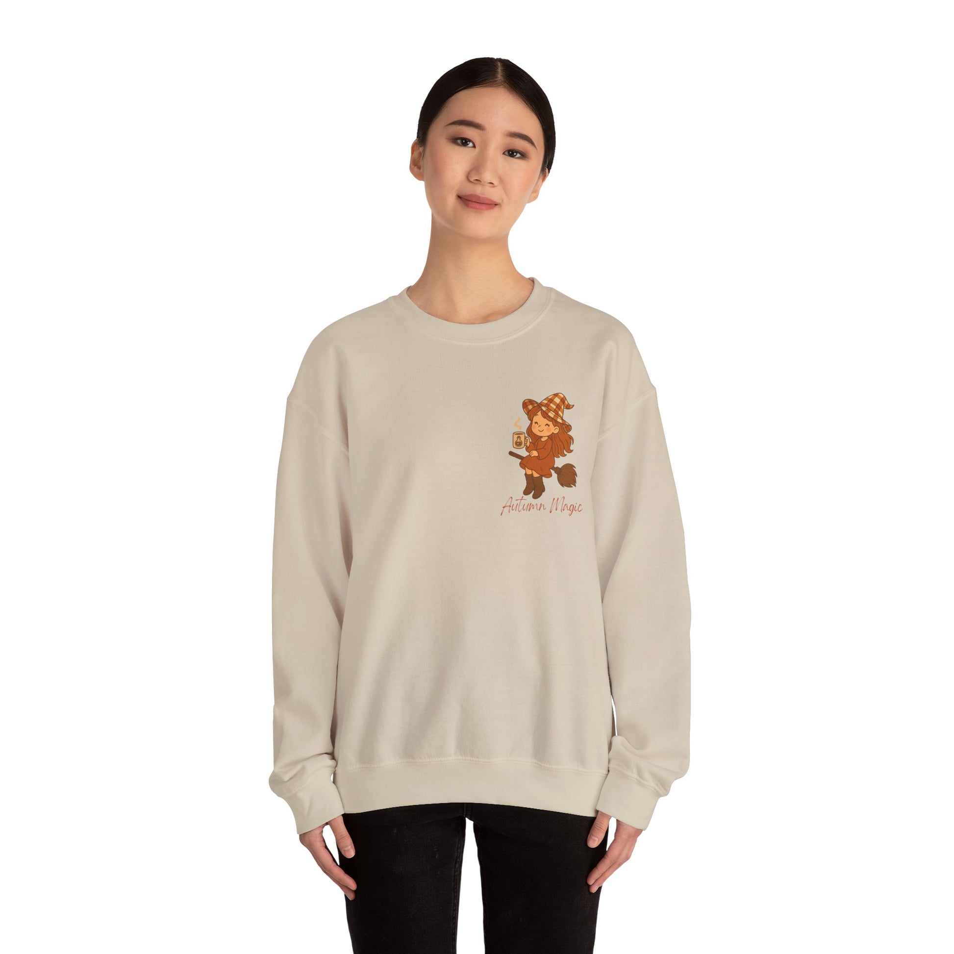 Autumn Magic- Autumn Vibes Unisex Crewneck Sweatshirt - Cozy Fall Fashion, Halloween Gift, Seasonal Layering, Sweater Weather Essential, Cute Sweatshirt