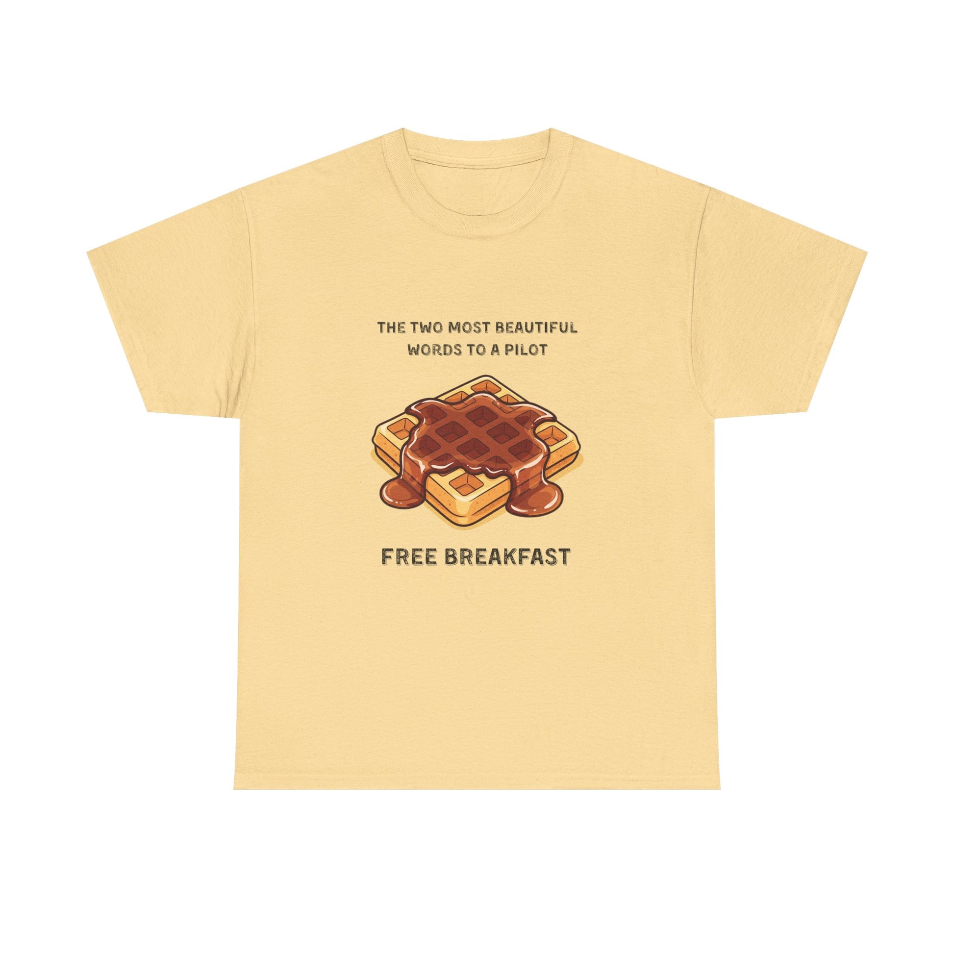 Free Breakfast Cotton Tee, Funny Breakfast Shirt, Unisex Gift,  Pilot Humor, Cute Food Tee