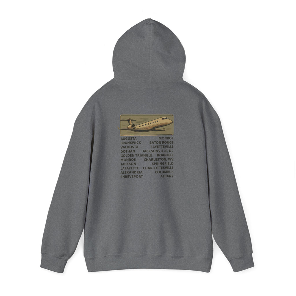 Trailer Park World Tour Unisex Hoodie, Cozy Sweatshirt for Travelers, Fun Gift for Regional Airline Lovers